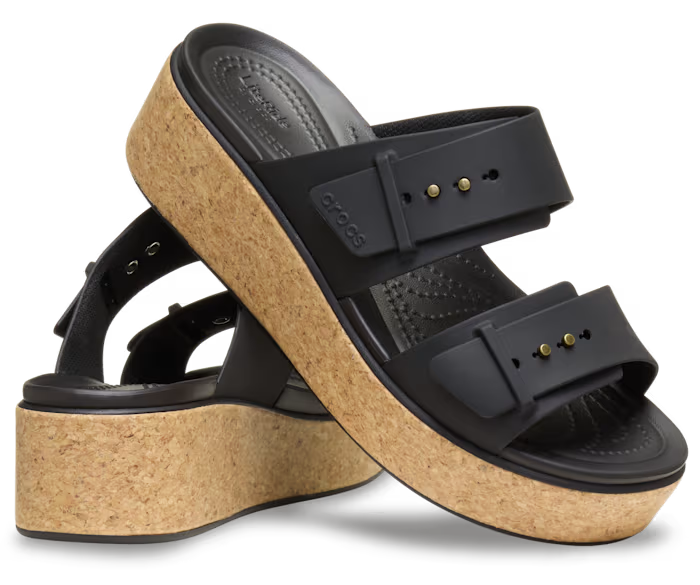 Crocs Brooklyn Buckle Low Wedge Cork Sandal ALT110