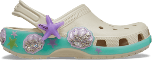 Toddler Classic Sea Sparkle Shaker Clog - Frappé